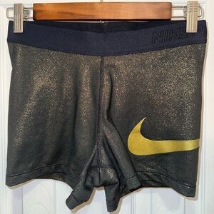 Women’s Nike Pro Gold Sparkle Glitter Compression Shorts
